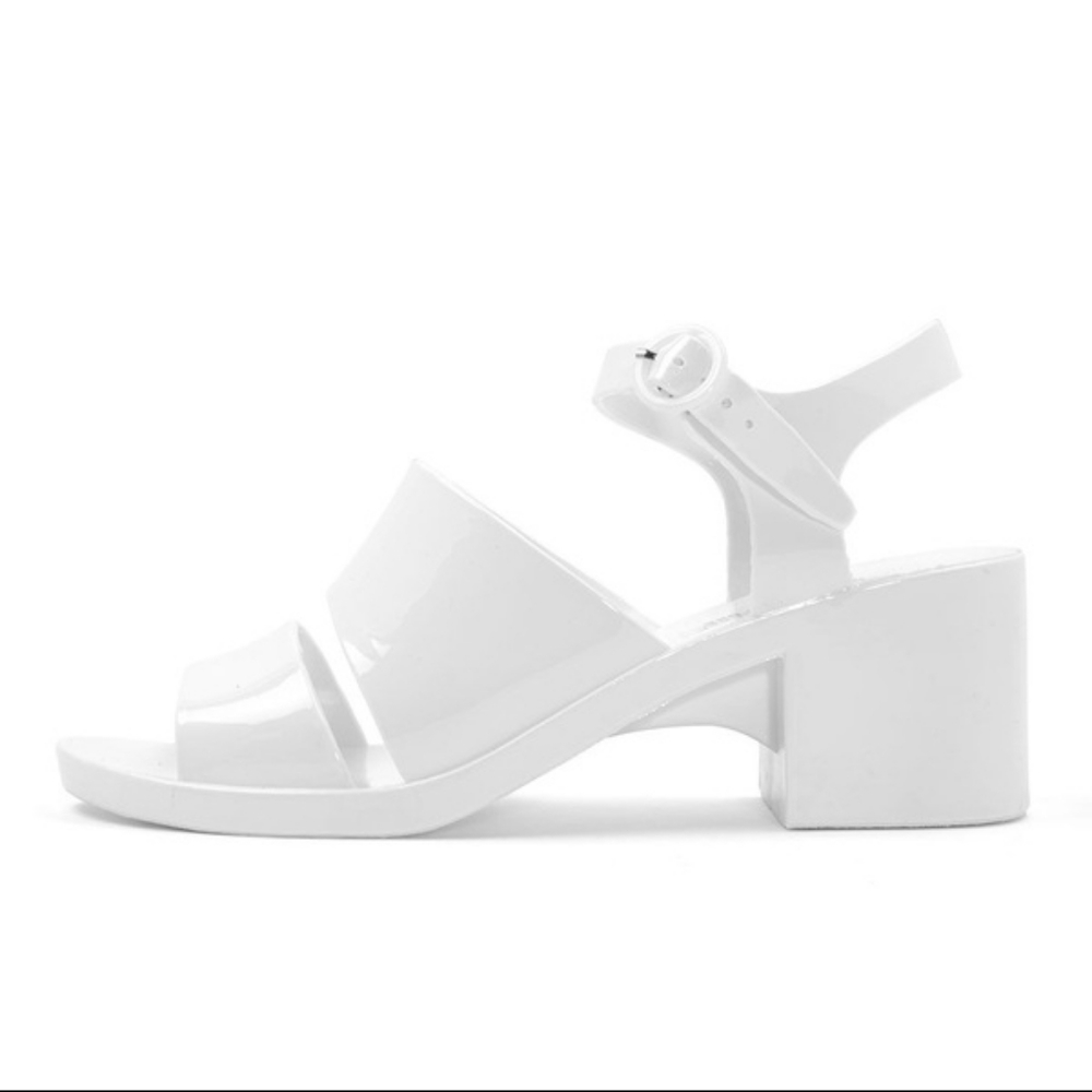 American Apparel block heel jelly sandals EUC